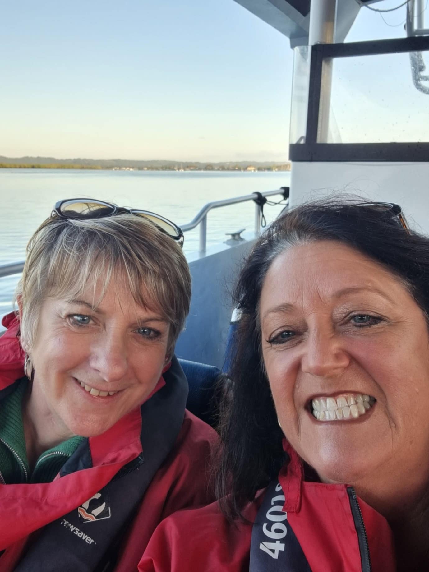 Ladies excited to be aboard the boat